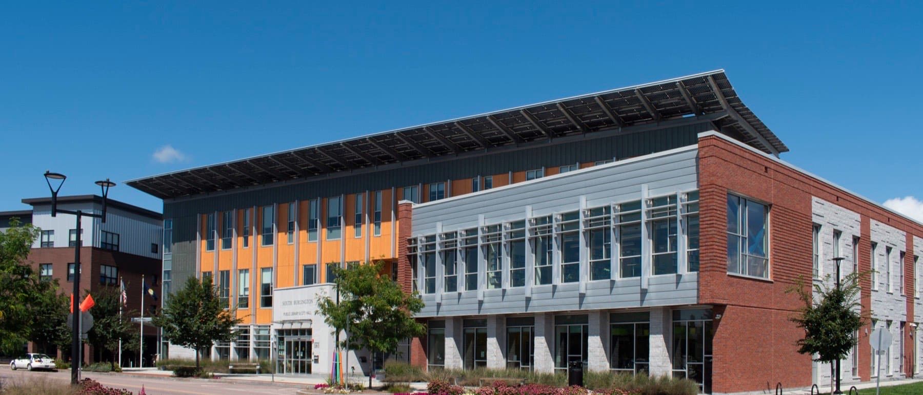 South Burlington Public Library and City Hall on Market Street.